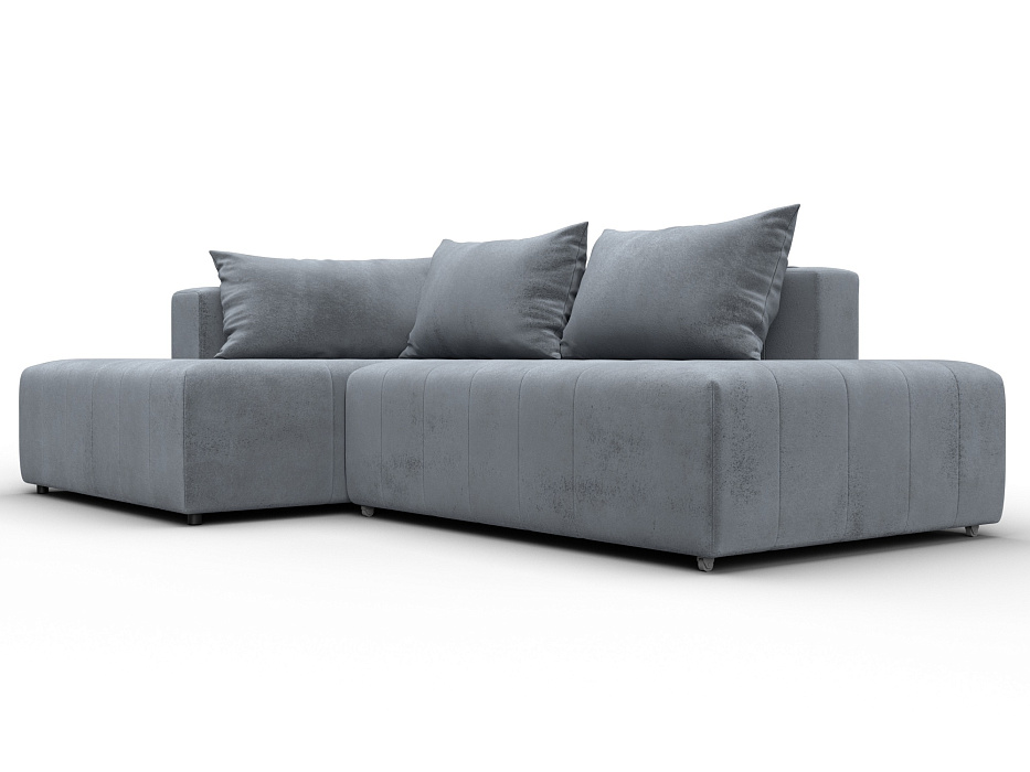 Диван угловой Лига-103 НПБ угол левый (tower 10 серый)