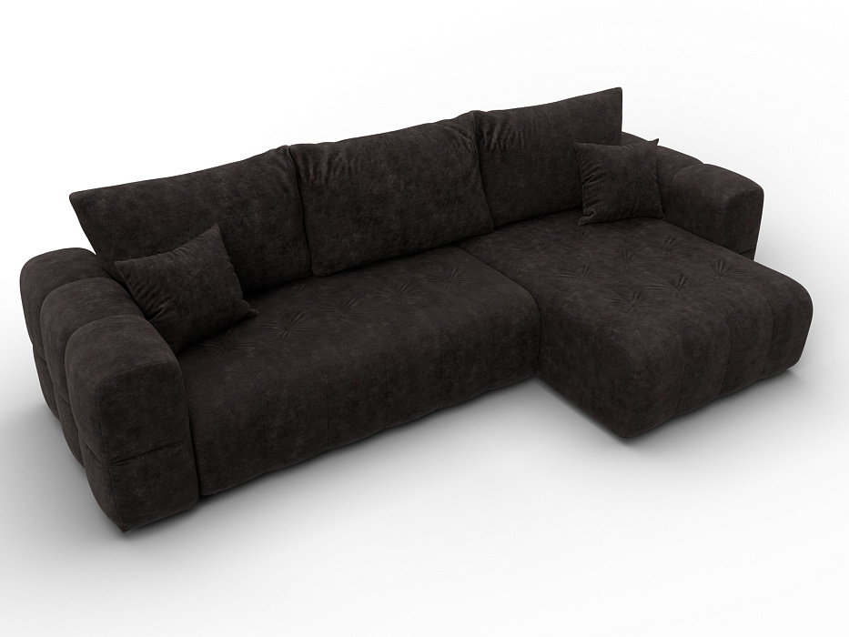 Диван угловой Лига-110 НПБ угол универсальный (brut 17 коричневый)