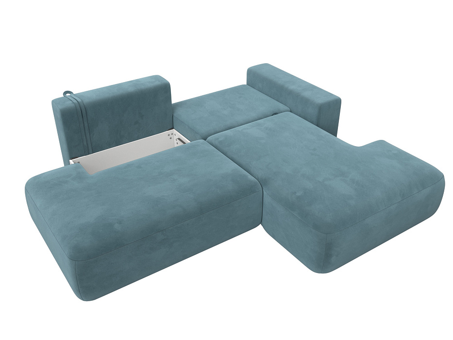 Диван угловой Лига-036 НПБ Модерн правый угол (бирюзовый)