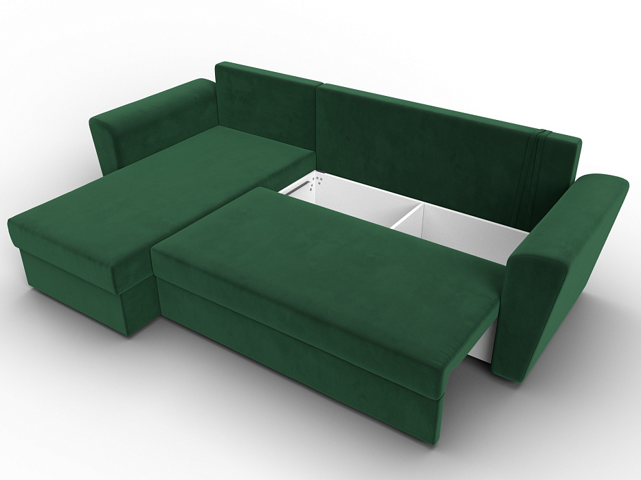 Диван угловой Амстердам Лайт левый угол (seven 626 зеленый)