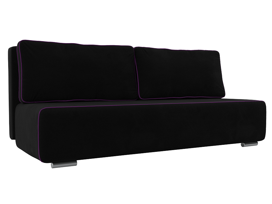 Прямой диван Уно (черный\фиолетовый цвет)