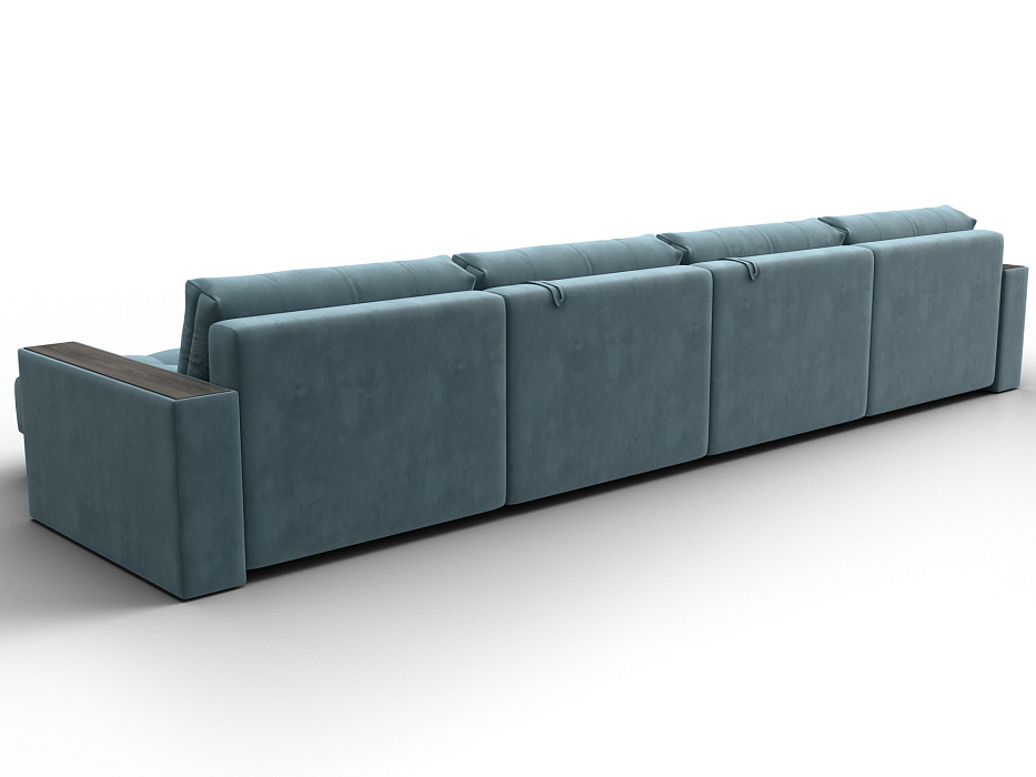 Диван П-образный с декором Лига-049 НПБ Лонг (seven 113 бирюзовый)