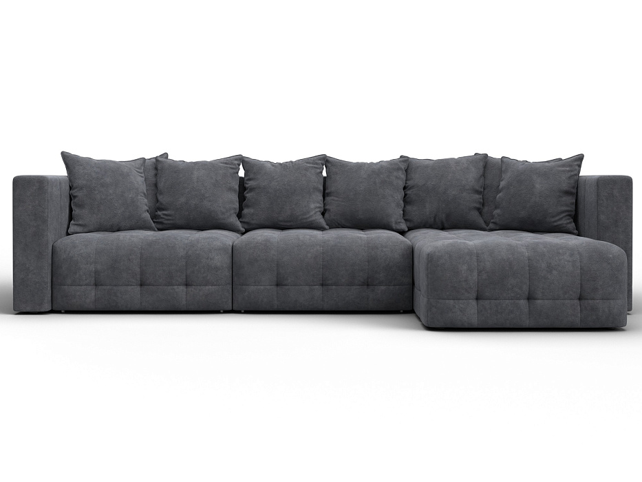 Диван угловой Лига-052 НПБ Лонг угол универсальный (brut 16 темно-серый)