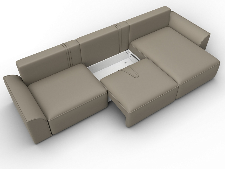 Диван угловой Лига-048 НПБ лонг (grifon 04 бежевый)