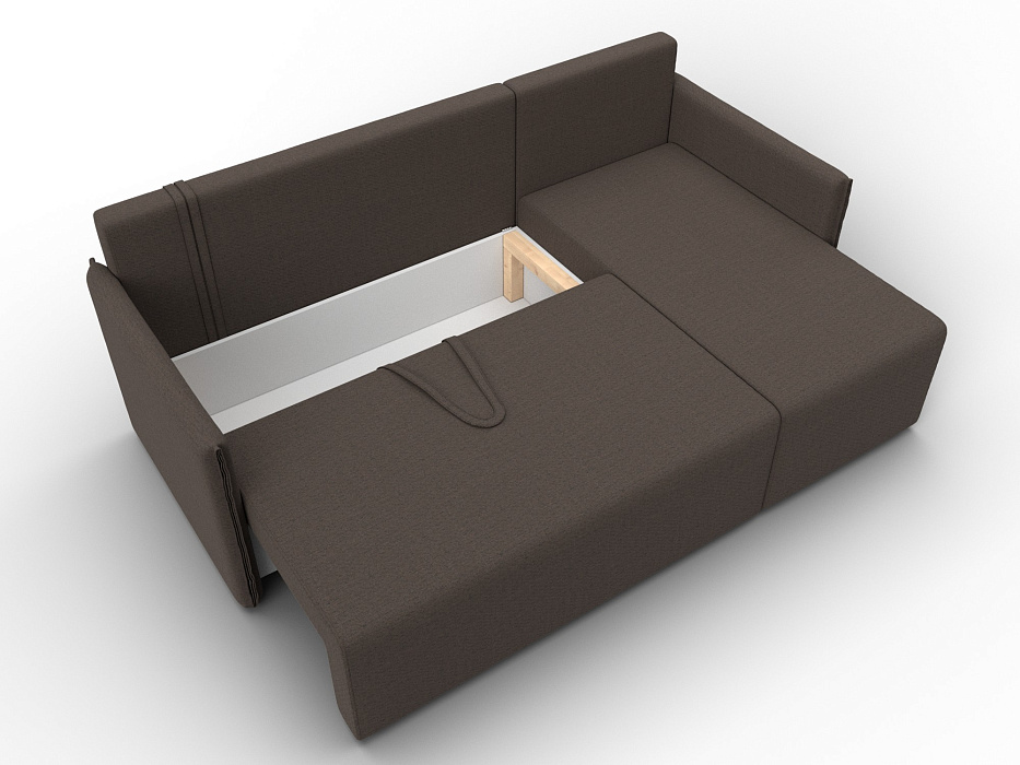 Диван угловой Лига-124 угол универсальный (амур 05 коричневый)