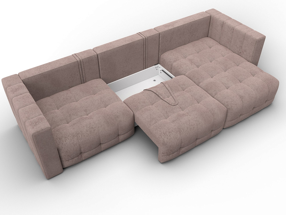 Диван угловой Лига-052 НПБ Лонг угол универсальный (tower 05 бежевый)