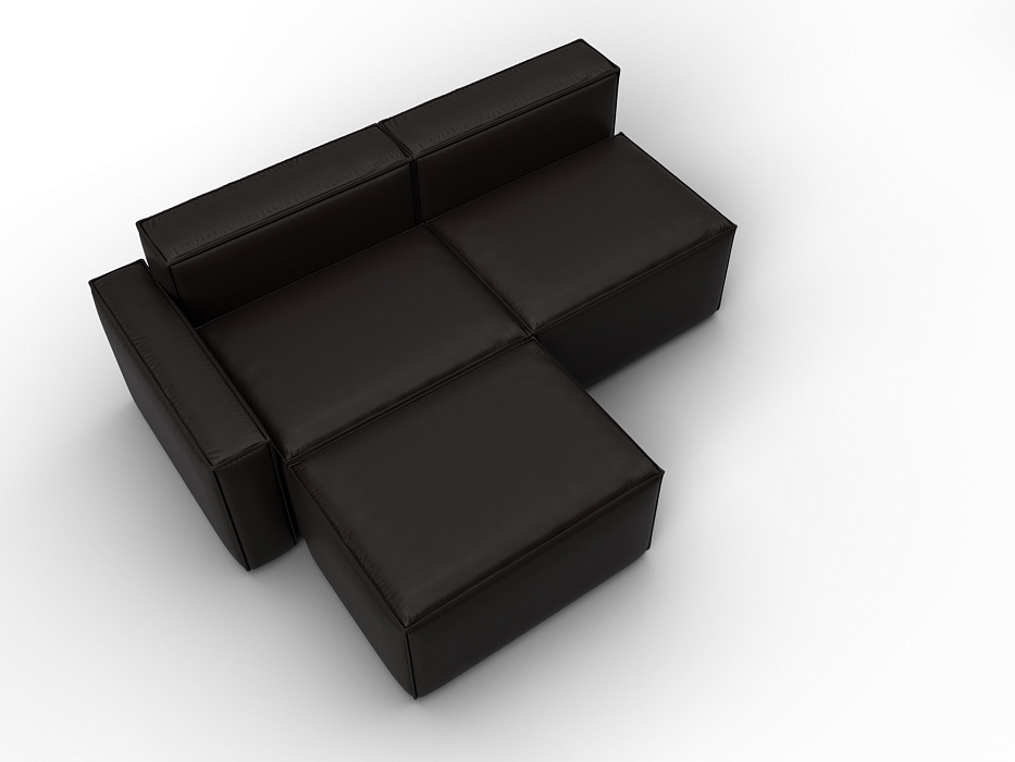 Диван угловой модульный Лига-063 угол левый (grifon 12 коричневый)