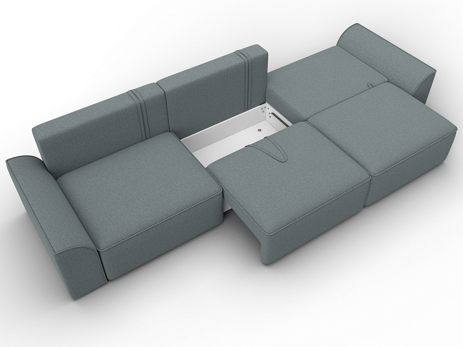 Диван прямой Лига-048 НПБ Лонг (амур 07 серый)