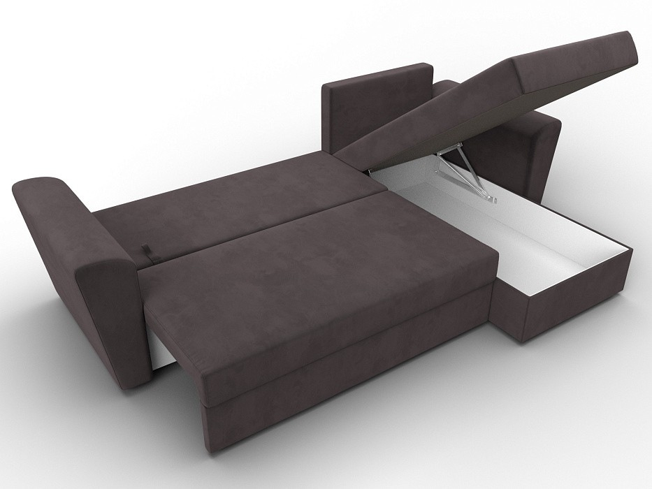 Диван угловой Амстердам Лайт правый угол (seven 727 коричневый)