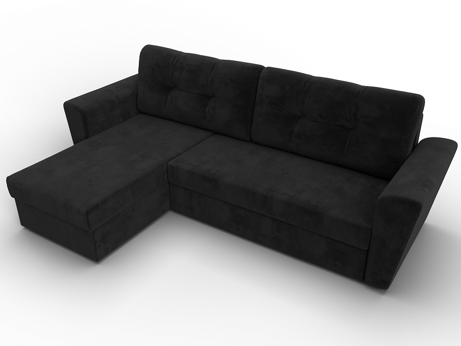 Диван угловой Амстердам Лайт левый угол (seven 35 черный)