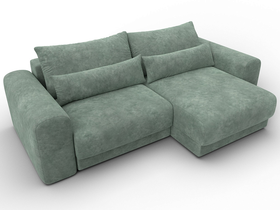 Диван угловой Лига-056 НПБ угол универсальный (brut 08 зеленый)