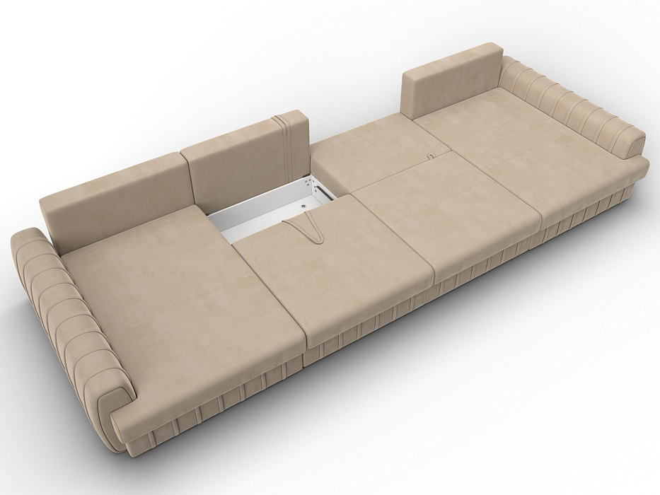Диван П-образный Лига-057 НПБ Лонг (seven 729 бежевый)