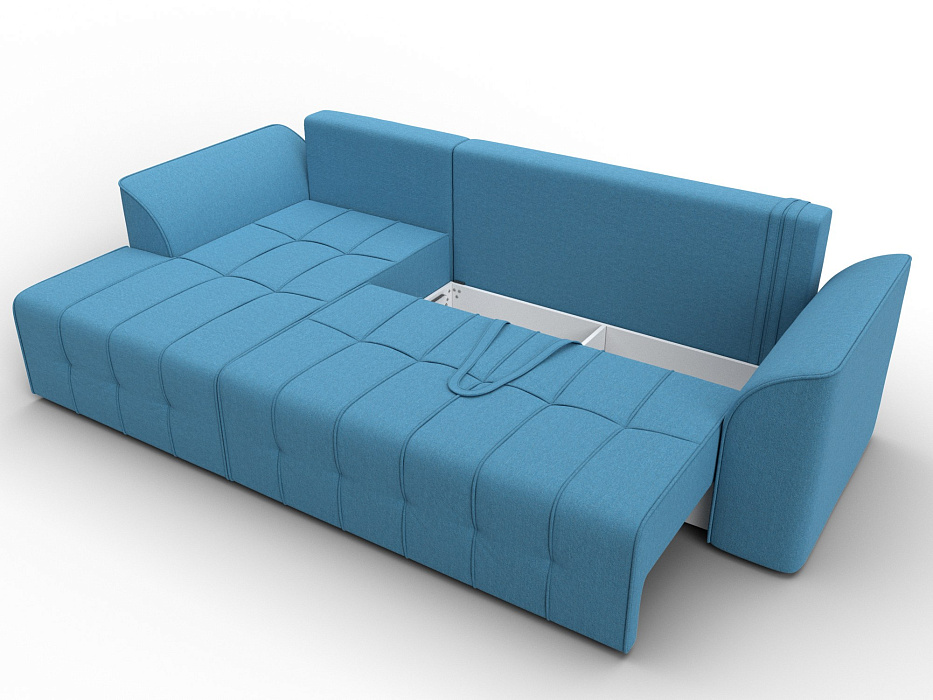 Диван угловой Лига-113 угол левый (амур 10 голубой)