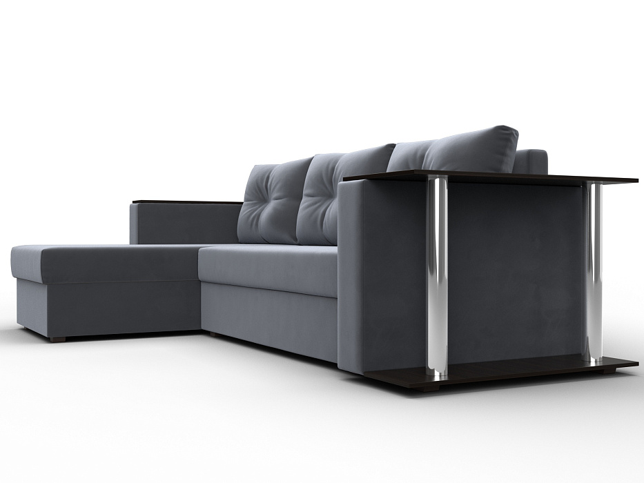 Диван угловой Атланта со столом левый угол (seven 17 серый)