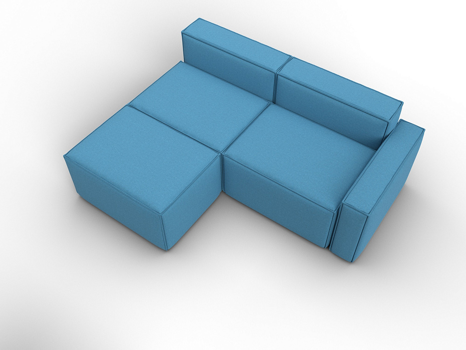 Диван угловой модульный Лига-063 угол правый (амур 10 голубой)