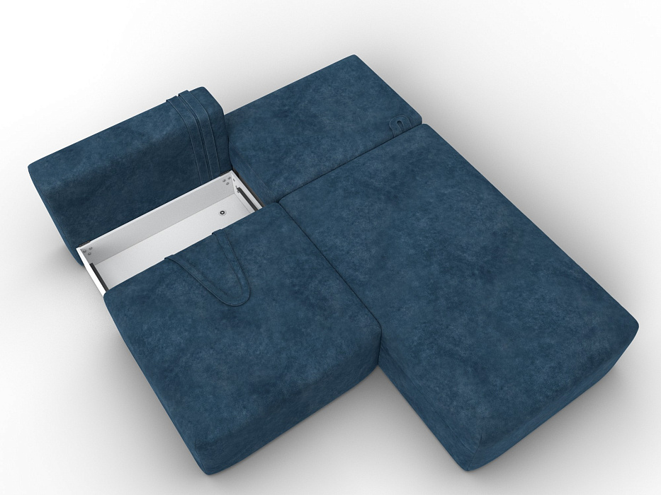 Диван угловой модульный Лига-060 НПБ угол универсальный (brut 11 синий)