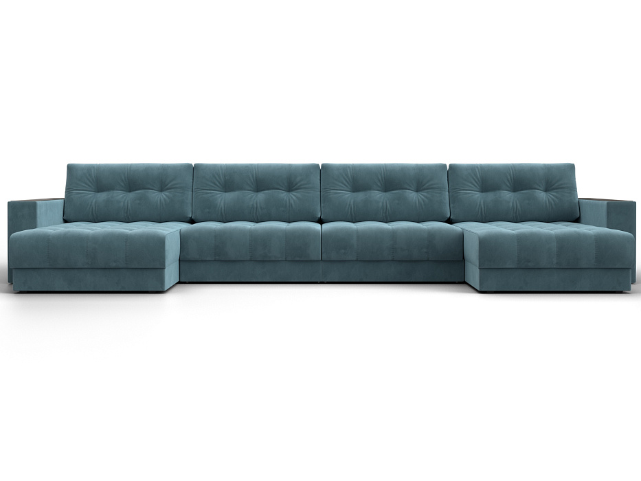 Диван П-образный с декором Лига-049 НПБ Лонг (seven 113 бирюзовый)