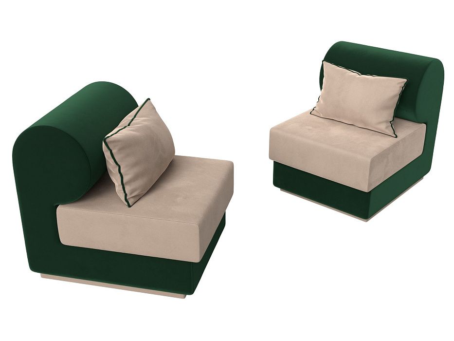 Набор Кипр-1 (2 кресла) (бежевый\зеленый)