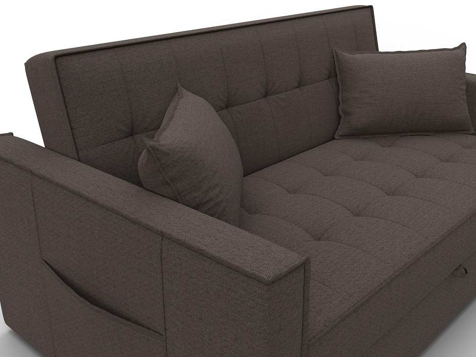 Диван прямой Лига-104 (140) (амур 05 коричневый)