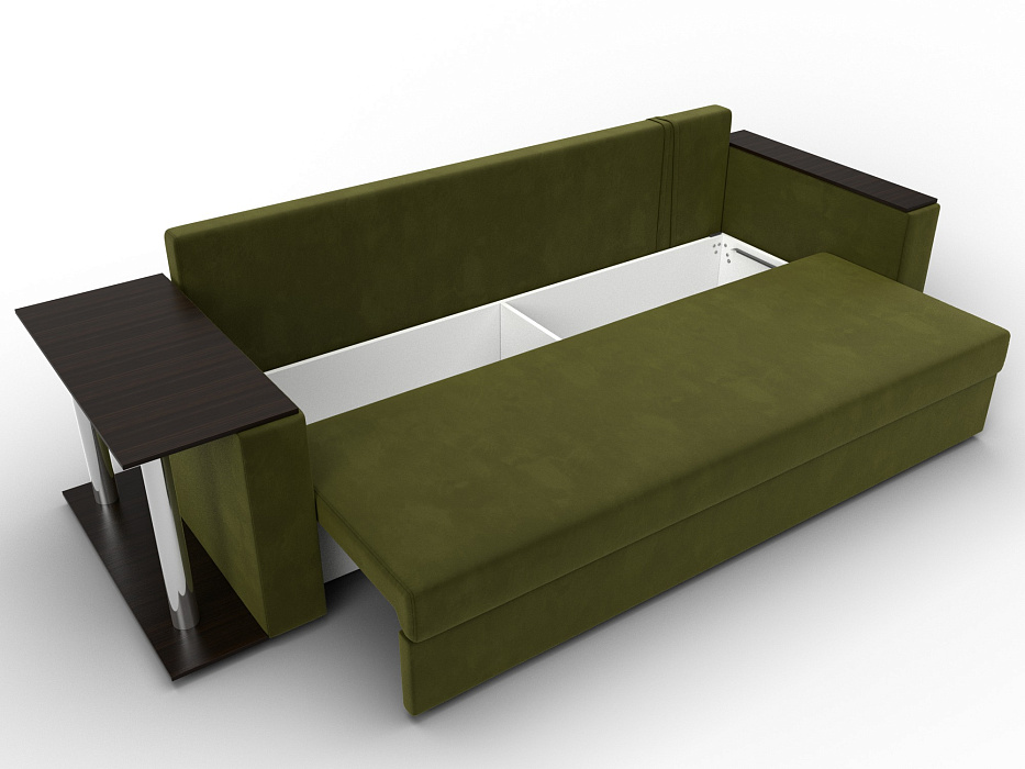 Диван прямой Атланта со столом слева (зеленый)