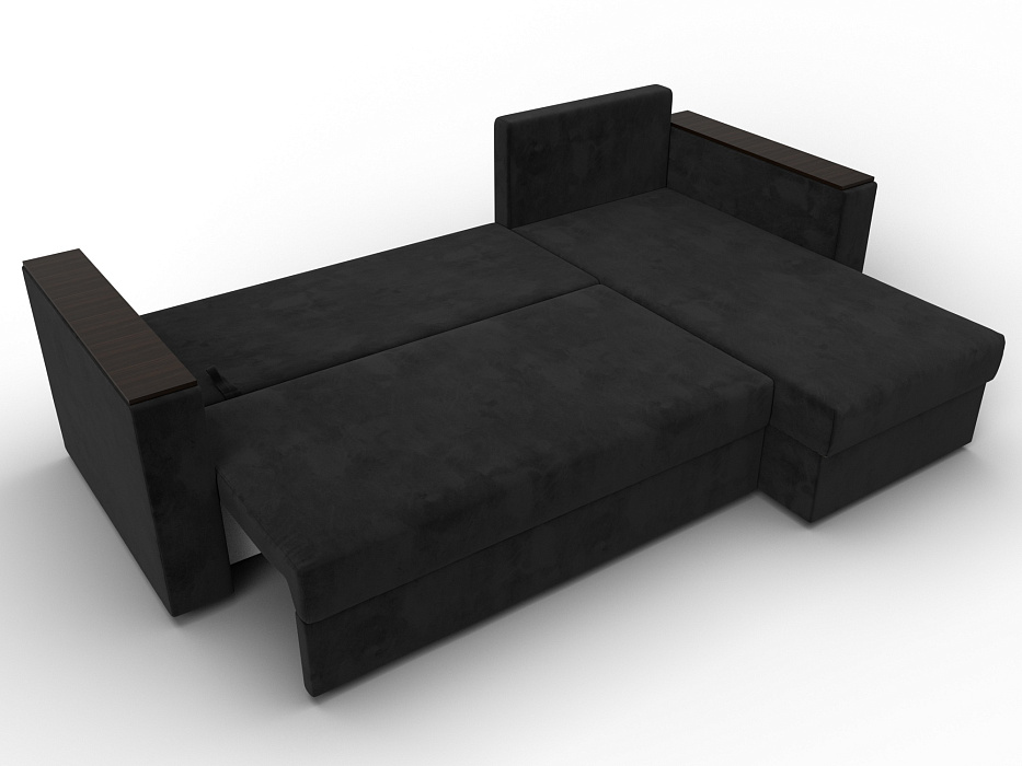 Диван угловой Атланта без стола универсальный угол (черный)