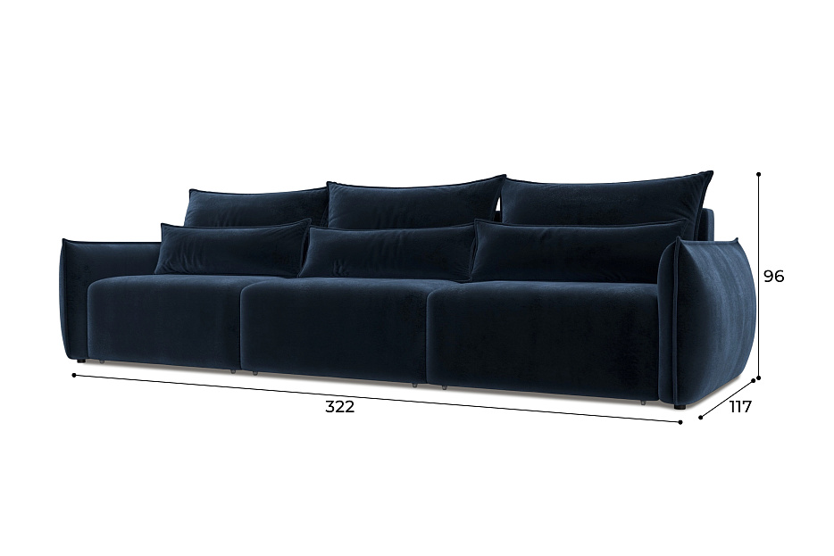 Диван прямой Лига-051 НПБ Лонг (tower 13 синий)