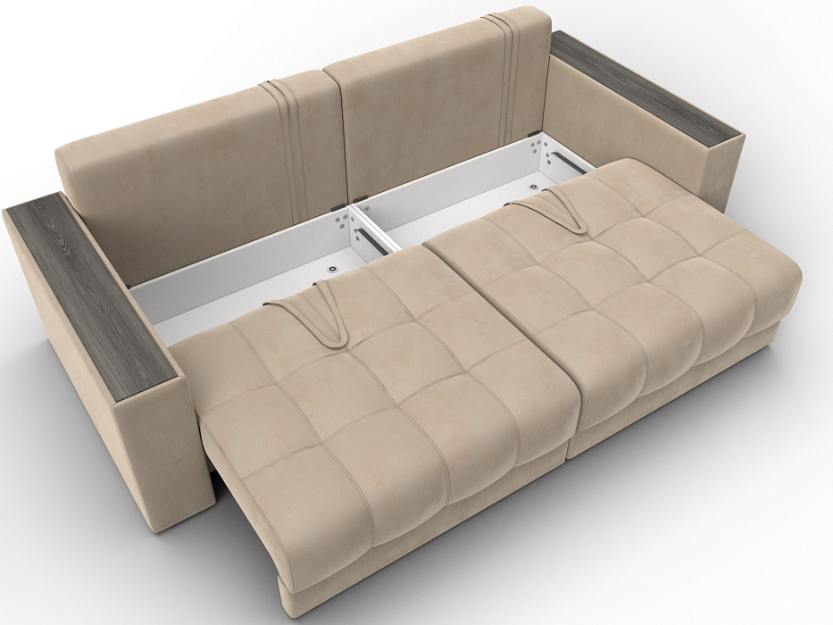 Диван прямой с декором Лига-049 НПБ (seven 729 бежевый)