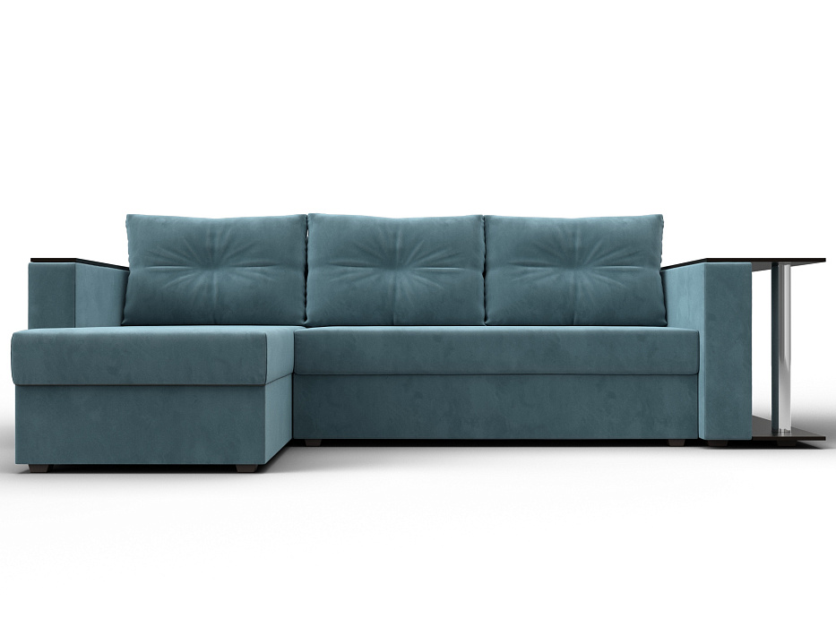 Диван угловой Атланта со столом левый угол (seven 113 бирюзовый)