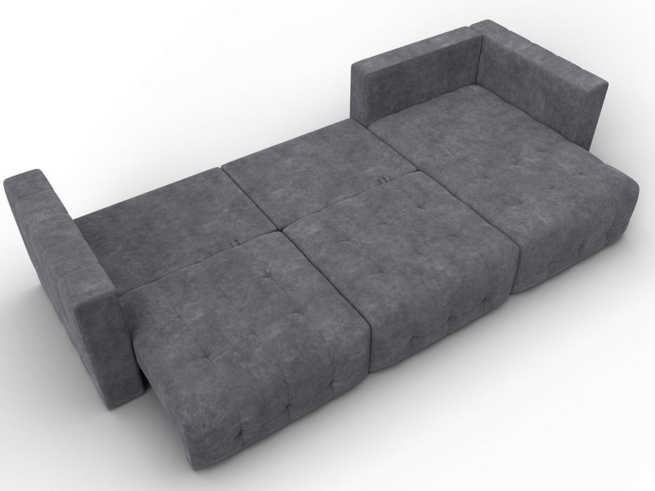 Диван угловой Лига-052 НПБ Лонг угол универсальный (brut 16 темно-серый)