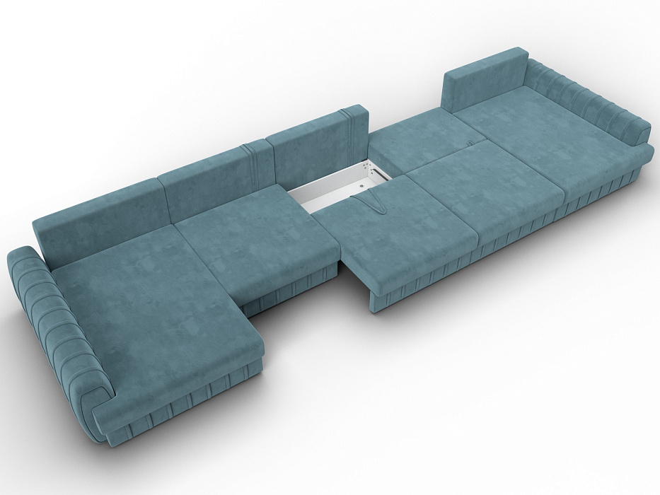 Диван П-образный Лига-057 НПБ МегаЛонг (seven 113 бирюзовый)