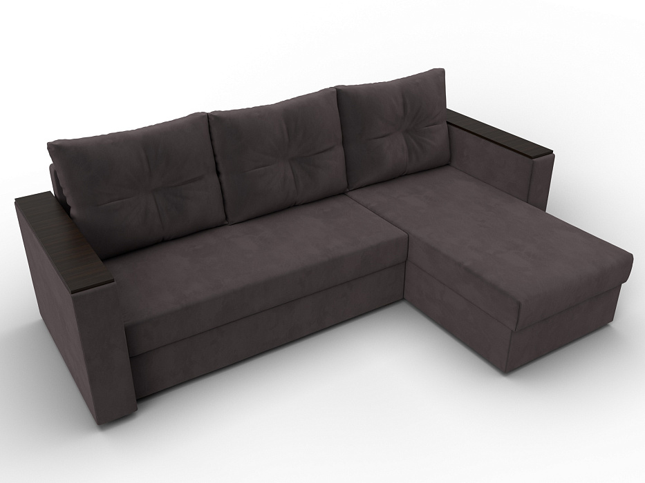 Диван угловой Атланта без стола универсальный угол (seven 727 коричневый)