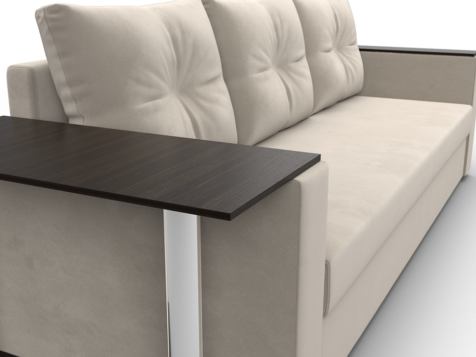 Диван прямой Атланта со столом слева (бежевый)