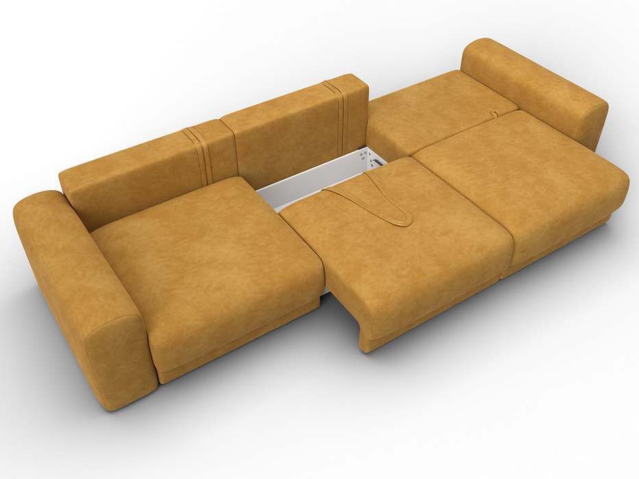 Диван прямой Лига-056 НПБ Лонг (brut 10 желтый)