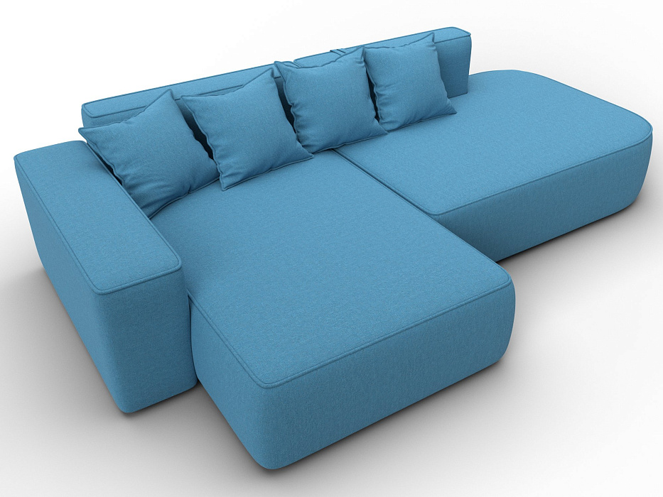 Диван угловой Лига-065 угол левый (амур 10 голубой)