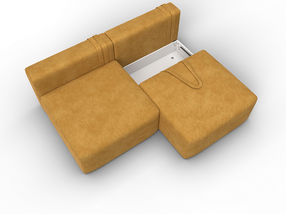 Диван прямой модульный Лига-060 НПБ (brut 10 желтый)