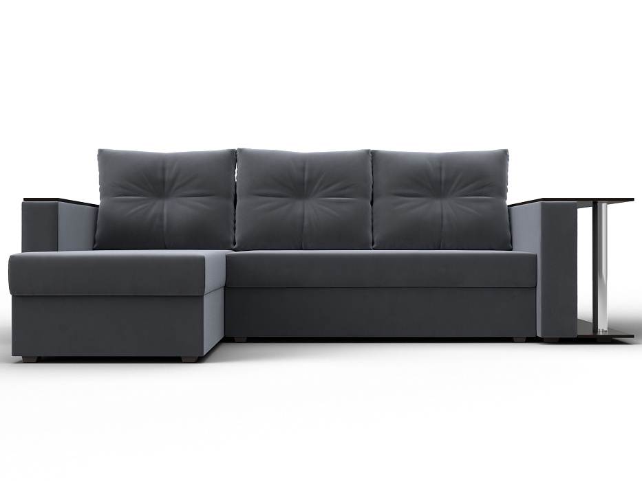 Диван угловой Атланта со столом левый угол (seven 17 серый)