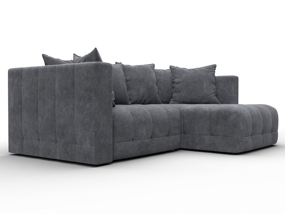 Диван угловой Лига-052 НПБ угол универсальный (brut 16 темно-серый)