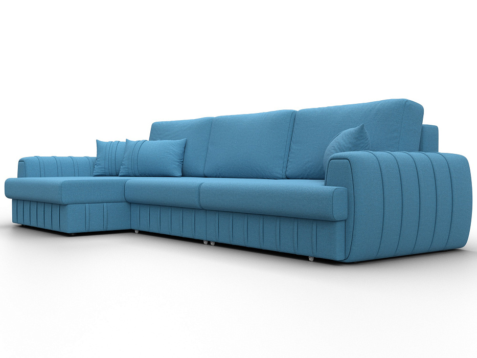 Диван угловой Лига-057 НПБ Лонг угол левый (амур 10 голубой)
