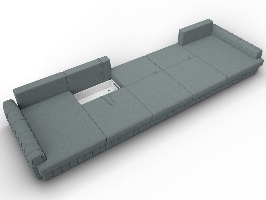 Диван П-образный Лига-057 НПБ МегаЛонг (амур 07 серый)