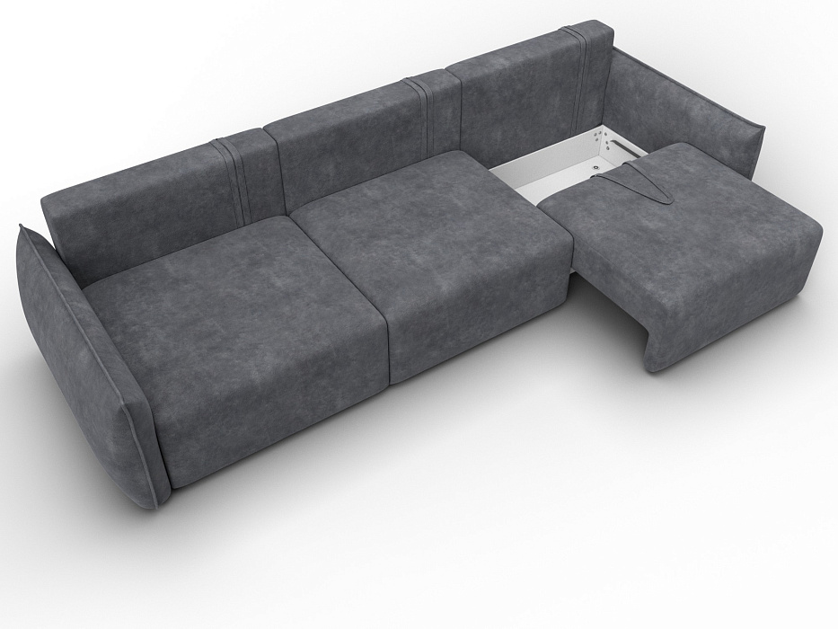 Диван прямой Лига-051 НПБ Лонг (brut 16 темно-серый)