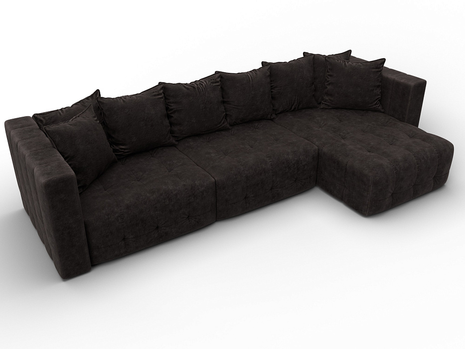 Диван угловой Лига-052 НПБ Лонг угол универсальный (brut 17 коричневый)