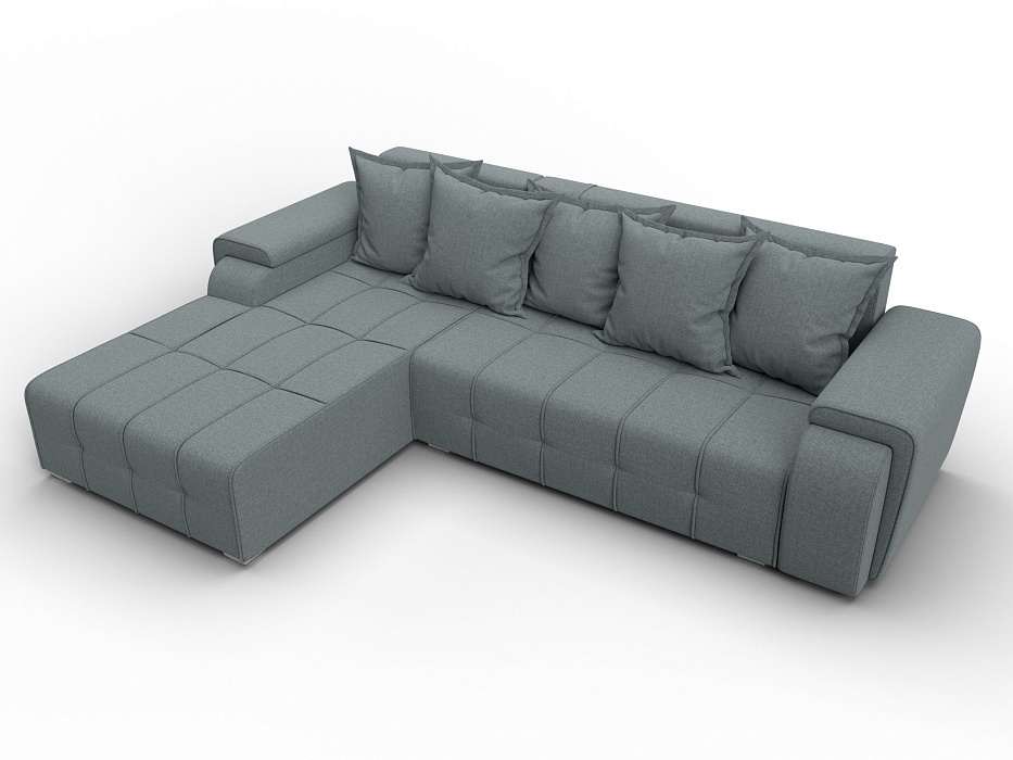 Диван угловой Лига-121 левый угол (амур 07 серый)