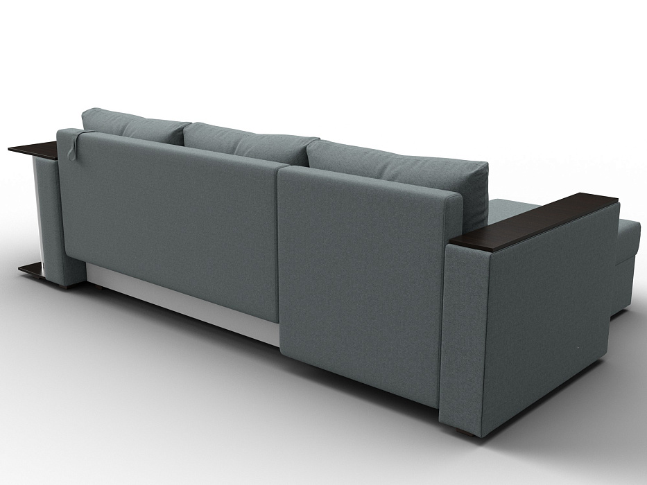 Диван угловой Атланта со столом левый угол (амур 07 серый)