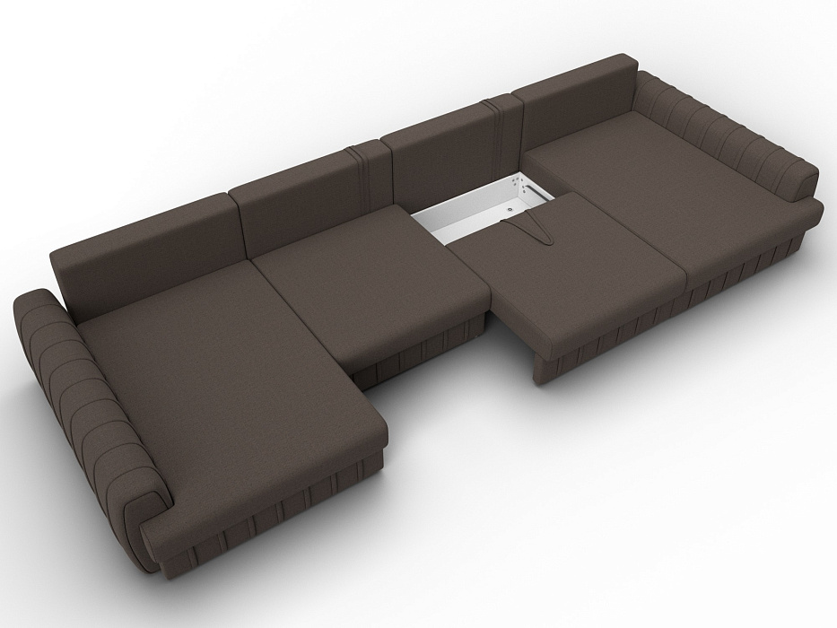 Диван П-образный Лига-057 НПБ Лонг (амур 05 коричневый)