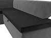 Кухонный угловой диван Омура левый угол (черный\серый цвет)
