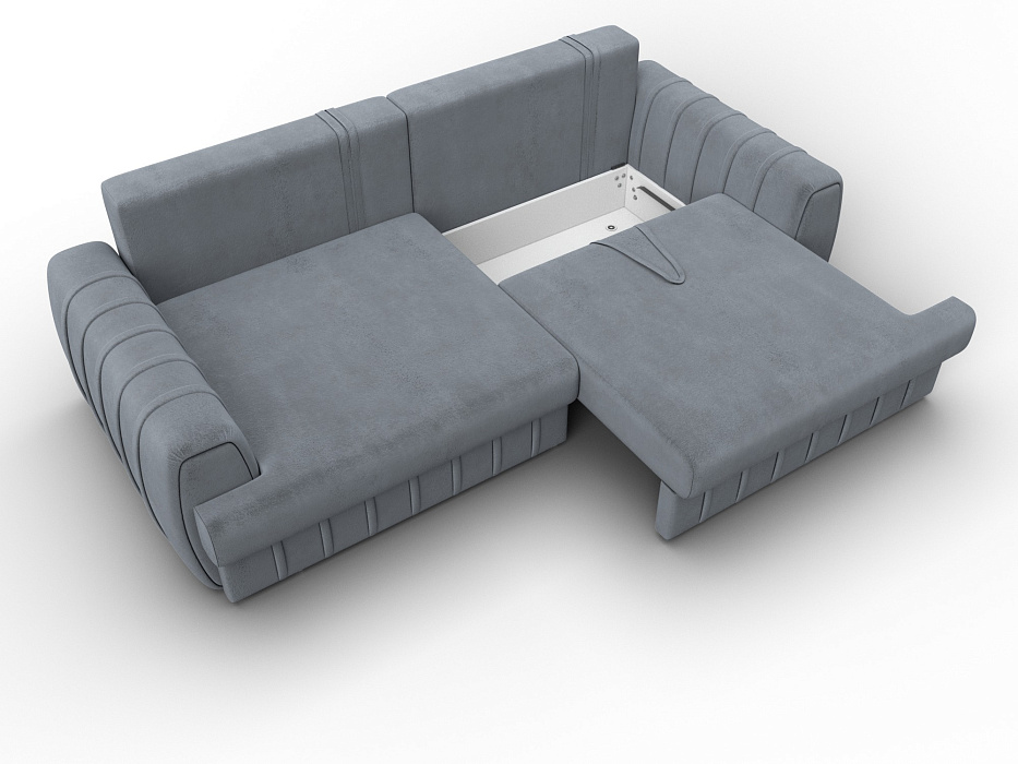 Диван прямой Лига-057 НПБ (tower 10 серый)