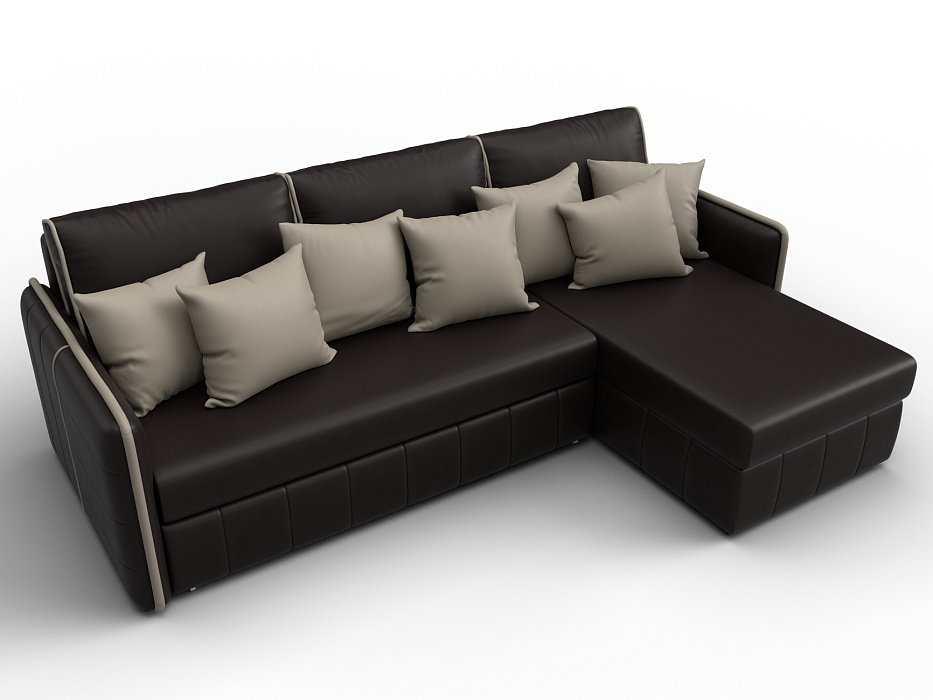 Диван угловой Лига-078 угол универсальный (grifon 12 коричневый/grifon 04 бежевый)