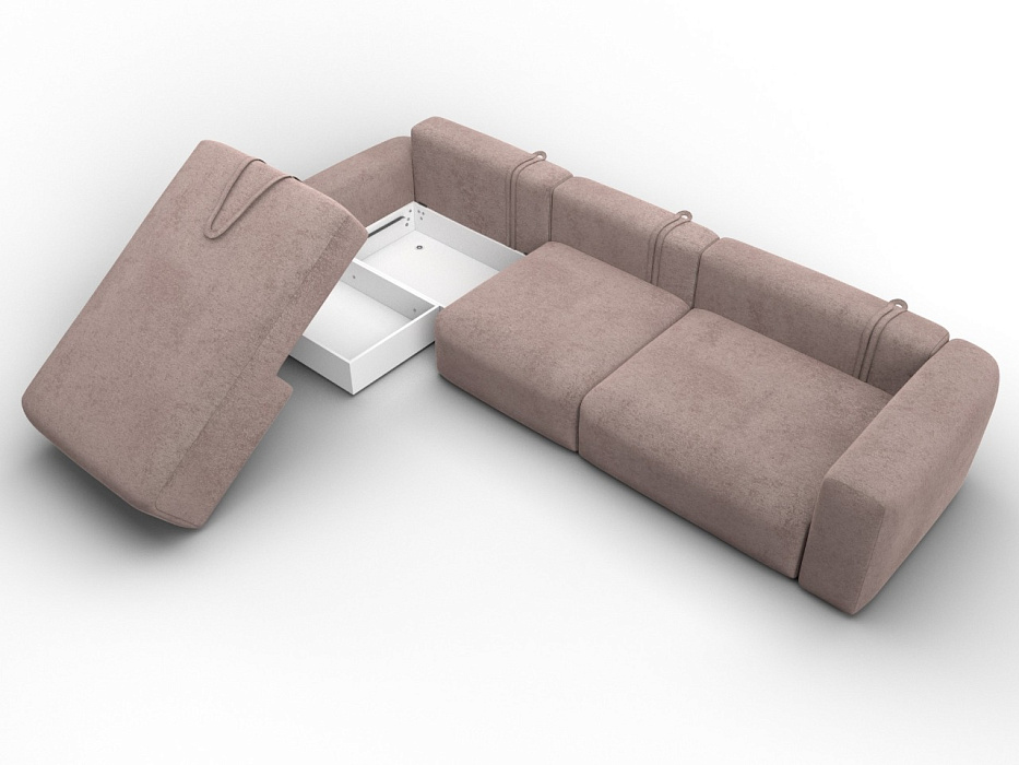 Диван угловой Лига-066 НПБ Лонг угол левый фото в интернет-магазине Лига Диванов