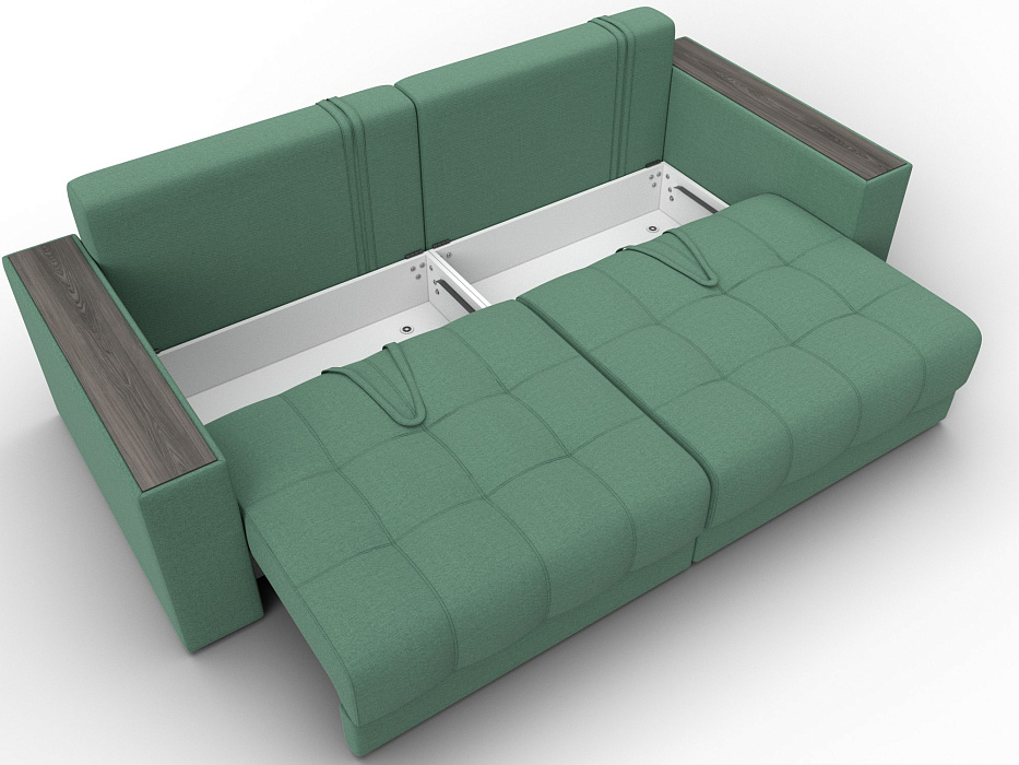 Диван прямой с декором Лига-049 НПБ (амур 11 зеленый)