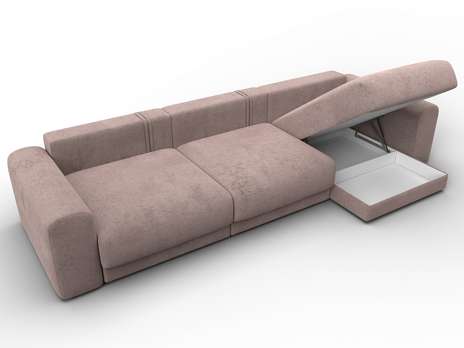 Диван угловой Лига-056 НПБ Лонг угол универсальный (tower 05 бежевый)